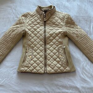 Zara Quilted Beige Puffer Jacket